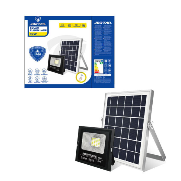 Jortan Ηλιακός Προβολέας Με Τηλεχειριστήριο LED 10W IP66- Solar Flood Lamp
