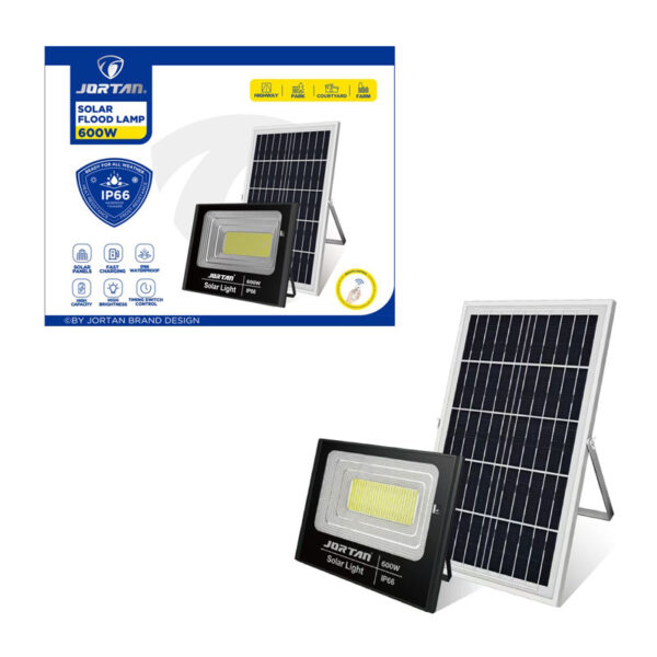 Jortan Ηλιακός Προβολέας Με Τηλεχειριστήριο LED 600W IP66- Solar Flood Lamp