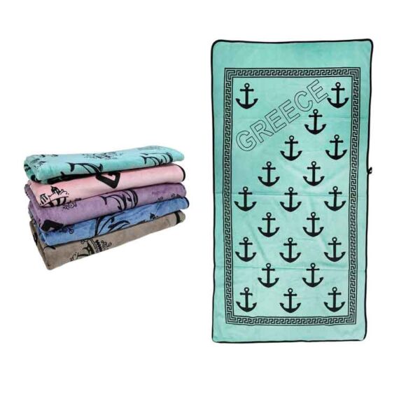 Πετσέτα θαλάσσης Greece Με Άγκυρες 140x70cm - Beach towel