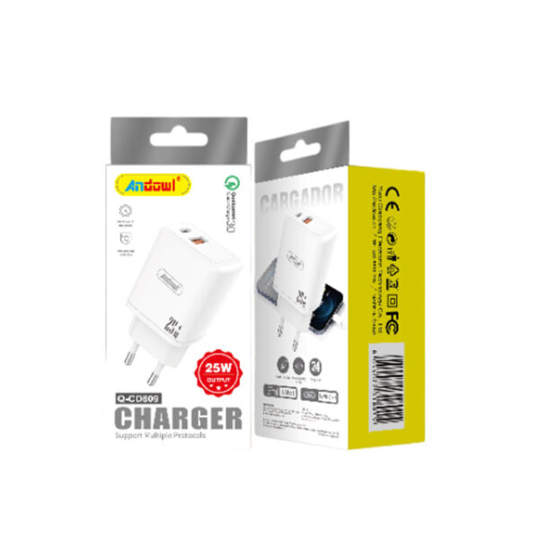 Andowl Φορτιστής 2 θυρών Q-CD809 - Charger 25W