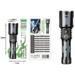 Andowl Επαναφορτιζόμενος Φακός Led 3200mAh με 5 λειτουργίες με δυνατότητα ζουμ L550 - Aluminum Alloy Strong Light Flashlight - Image 3