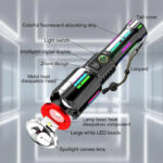 Andowl Επαναφορτιζόμενος Φακός Led 3200mAh με 5 λειτουργίες με δυνατότητα ζουμ L550 - Aluminum Alloy Strong Light Flashlight - Image 5