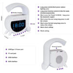 Andowl Ηχείο 4 σε 1 με Bluetooth, ασύρματο φορτιστή, ξυπνητήρι & ρολόι 15W 5A Pro - Wireless Charging Speaker - Image 5