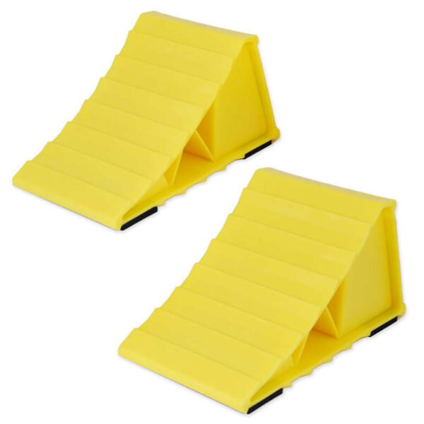 Autoline Τάκοι Τροχού Πλαστικοί Κίτρινοι 21x12x11.5cm (2τμχ)