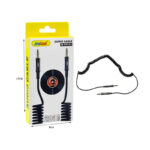 Andowl Καλώδιο Ήχου 3.5mm Jack Αρσενικό σε 3.5mm Jack Αρσενικό Σπιράλ Μαύρο 2m Q-YP111 - Audio Cable - Image 2