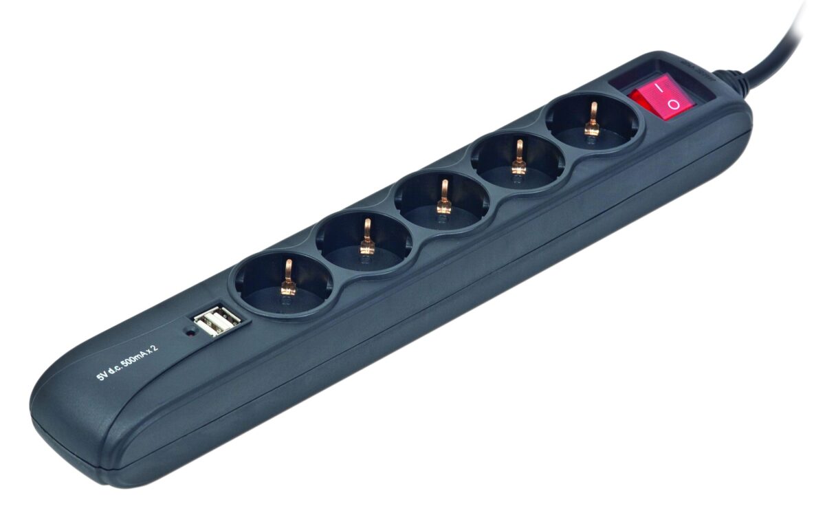 NG ΠΟΛΥΜΠΡΙΖΟ 5 ΘΕΣΕΩΝ ΜΕ USB ΘΥΡΑ SPG5U2 - Image 1