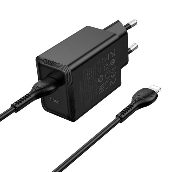 HOCO N70 NEUVO ΦΟΡΤΙΣΤΗΣ, TYPE-C TO LIGHTNING, 30W,  ΜΑΥΡΟ