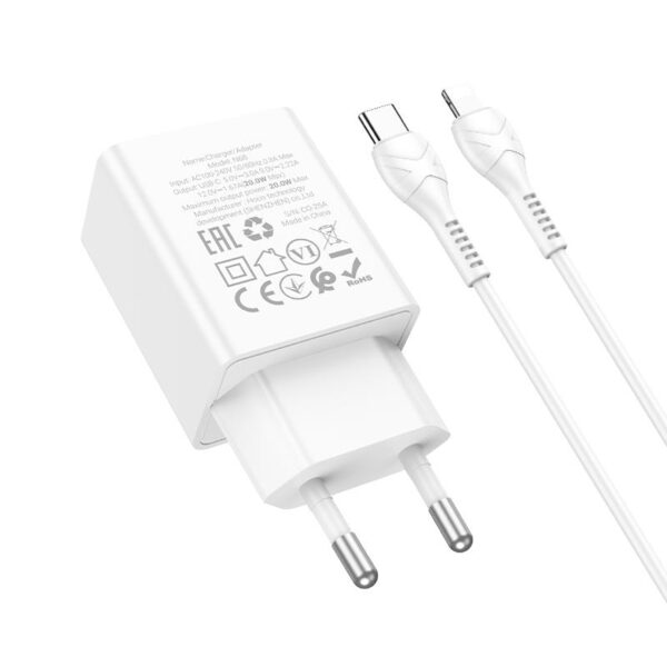 HOCO N68 NEUVO ΦΟΡΤΙΣΤΗΣ, TYPE-C TO LIGHTNING, 20W,  ΛΕΥΚΟ