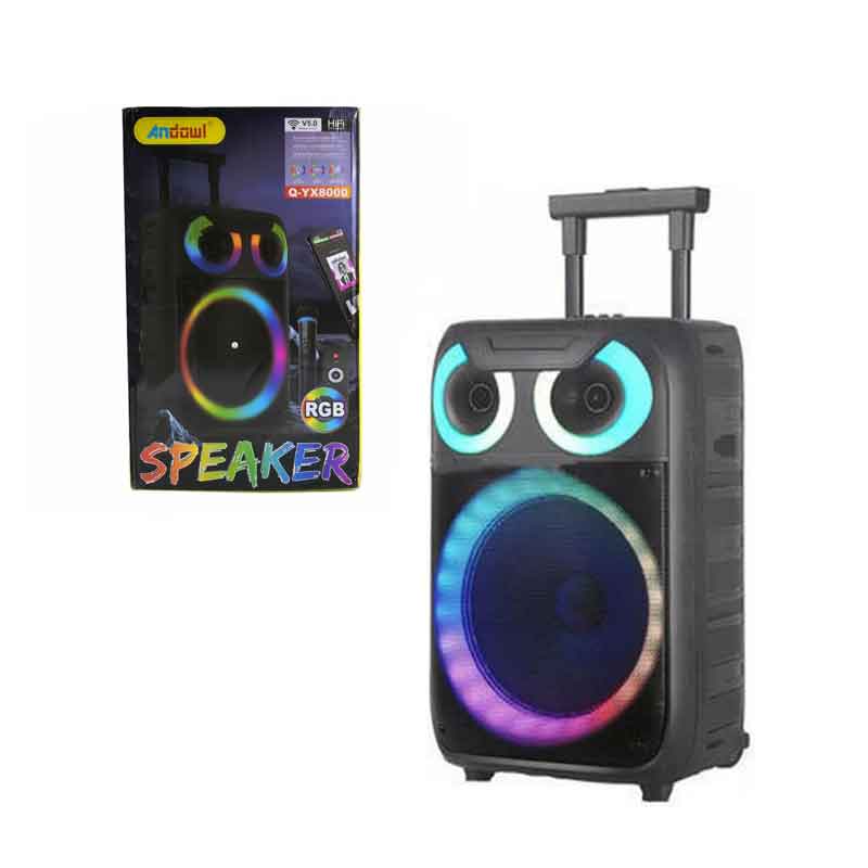 Andowl Ηχείο Subwoofer 30W RMS FM με Μικρόφωνο, Τηλεχειρισμό & Διακοσμητικό Φωτισμό LED RGB Q-YX8000 - Image 1