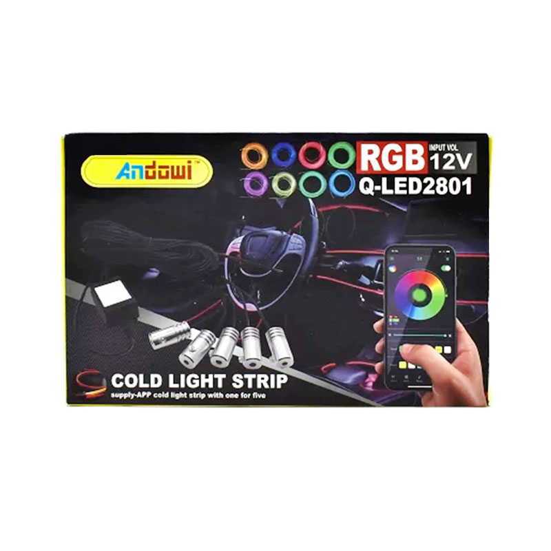 Andowl Διακοσμητικός Φωτισμός Αυτοκινήτου LED Q-LED2801 - Car Decorative Lighting with Color Control - Image 1