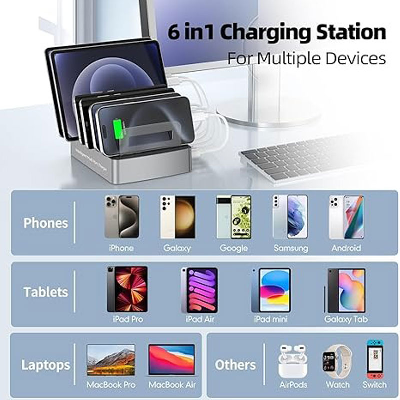 Andowl Σταθμός Γρήγορης Φόρτισης 6 Θέσεων Q-XW78 - Fast Charging Station - Image 2