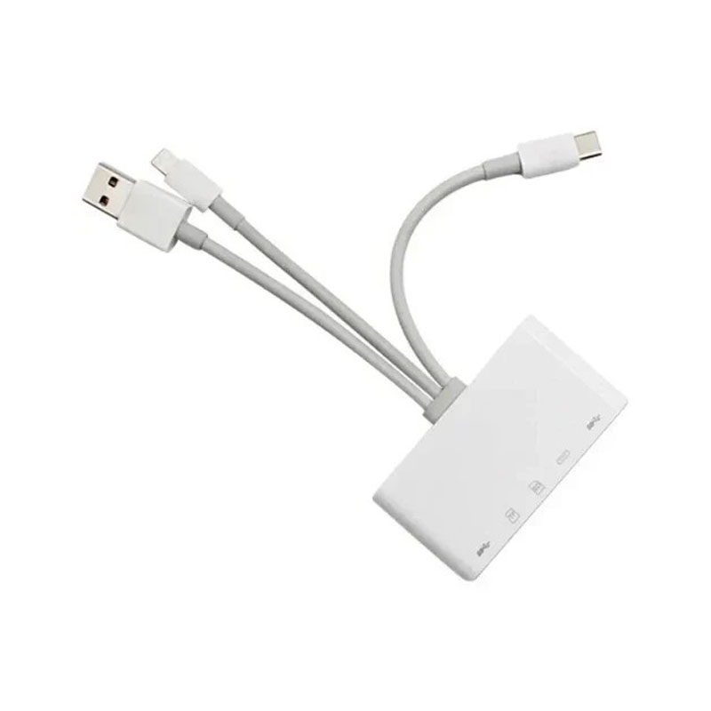 Andowl 5 σε 1 Lightning+Type C+USB A Card Reader με 3 Καλώδια Andowl Q-Z09 - 3-wire  5 in 1 card reader Q-Z09 - Image 4