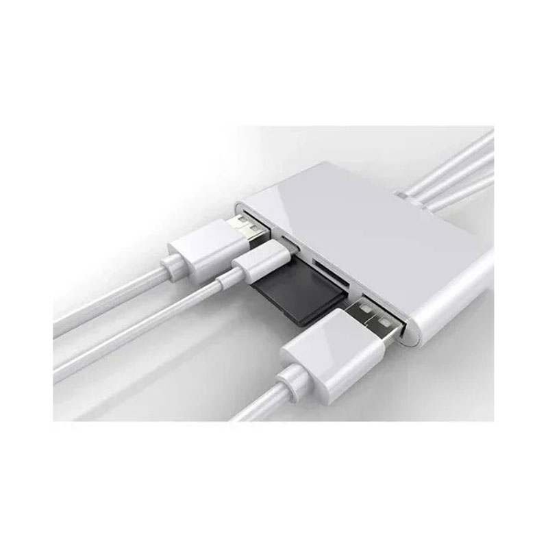 Andowl 5 σε 1 Lightning+Type C+USB A Card Reader με 3 Καλώδια Andowl Q-Z09 - 3-wire  5 in 1 card reader Q-Z09 - Image 3