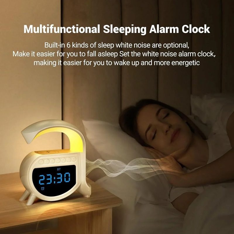 Andowl Ηχείο 4 σε 1 με Bluetooth, ασύρματο φορτιστή, ξυπνητήρι & ρολόι 15W 5A Pro - Wireless Charging Speaker - Image 4