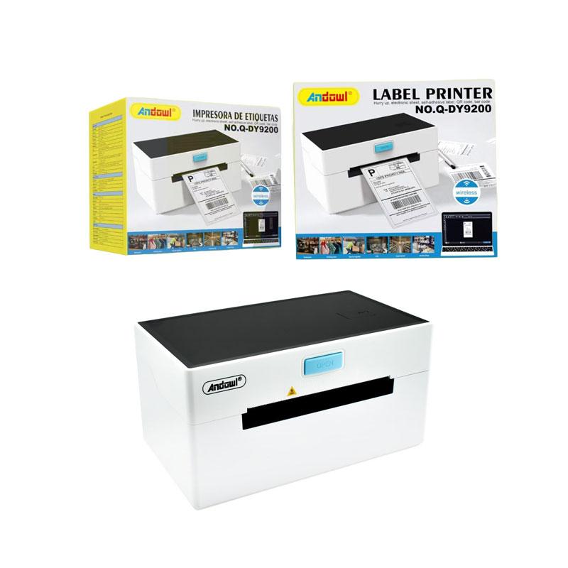 Andowl Ασύρματος θερμικός εκτυπωτής 104mm 203DPI με USB/LAN/Bluetooth Q-DY9200 - Label Printer - Image 1