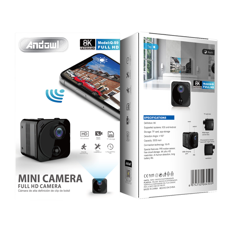 Andowl 8K Ultra HD Κάμερα Q-S9 - Mini Full HD Camera - Image 1