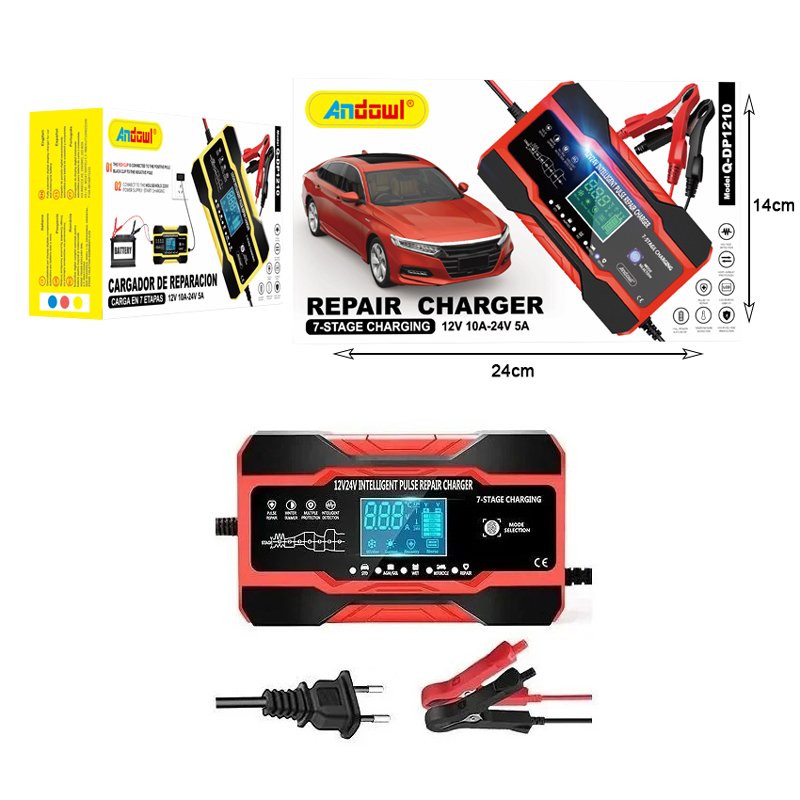 Andowl Φορτιστής Μπαταρίας Αυτοκινήτου 12V Q-DP1210 - Repair Charger 7-Stage Charging - Image 3