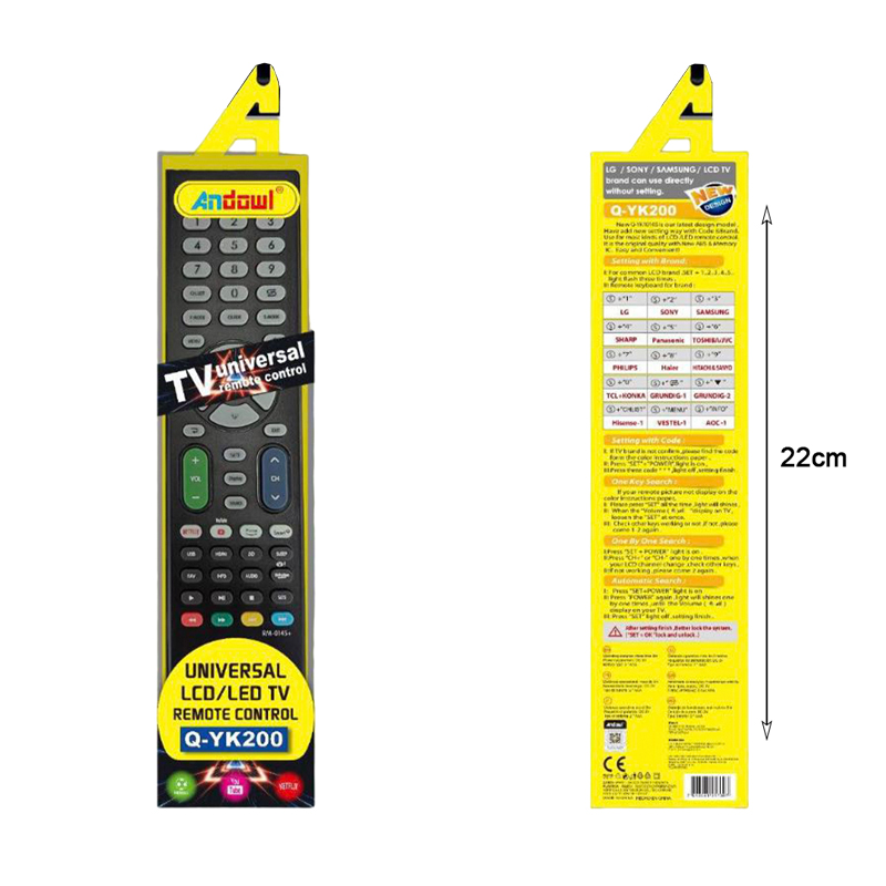 Andowl Universal Τηλεχειριστήριο Q-YK200 για Τηλεοράσεις - TV Universal Remote Control - Image 2