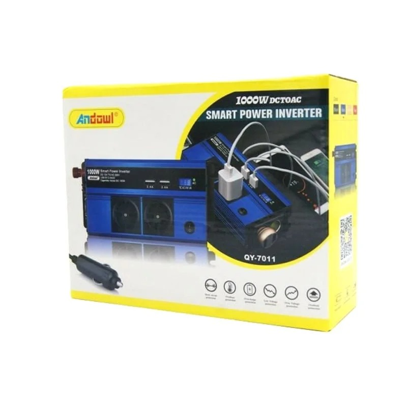 ANDOWL QY-7011 Μετατροπέας Ισχύος Αυτοκινήτου 1000W 12V 220V με 2xUSB - Smart power inverter - Image 7