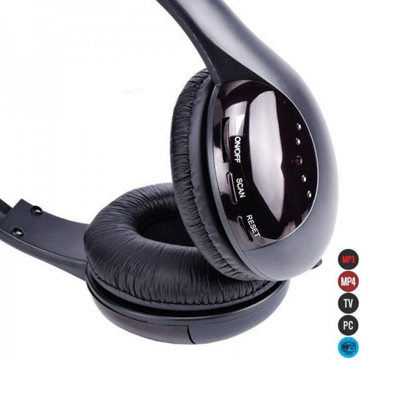 Andowl Ασύρματα Over Ear Ακουστικά Τηλεόρασης Μαύρα QY-2001 - 5in1 Wireless Earphone - Image 4