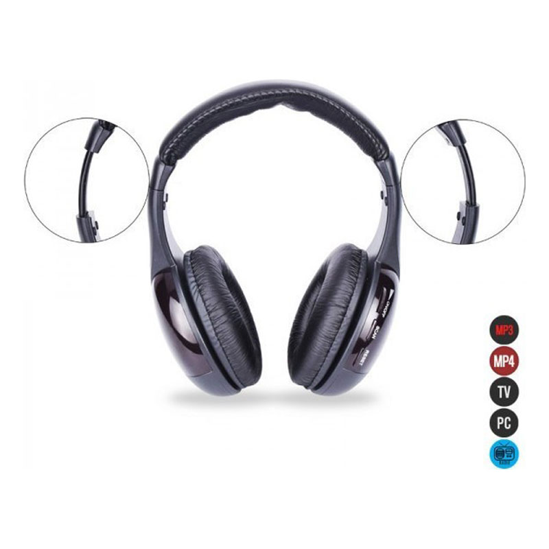 Andowl Ασύρματα Over Ear Ακουστικά Τηλεόρασης Μαύρα QY-2001 - 5in1 Wireless Earphone - Image 5