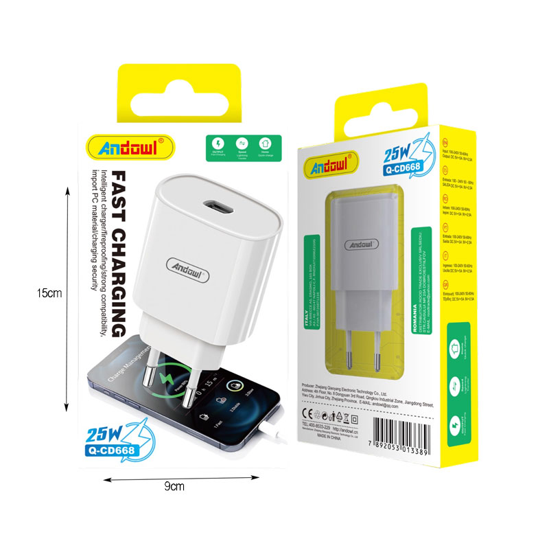 Andowl Φορτιστής Type-C 25W Q-CD668 - Fast Charger - Image 2