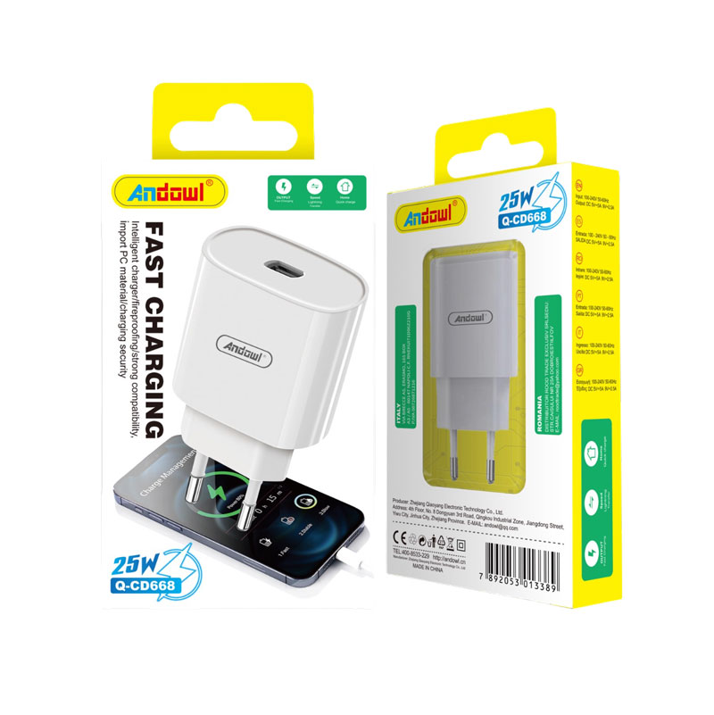 Andowl Φορτιστής Type-C 25W Q-CD668 - Fast Charger - Image 1