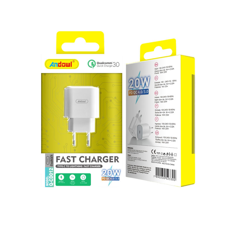 Andowl Φορτιστής Type-C 20W Q-CD012 - Charger - Image 1