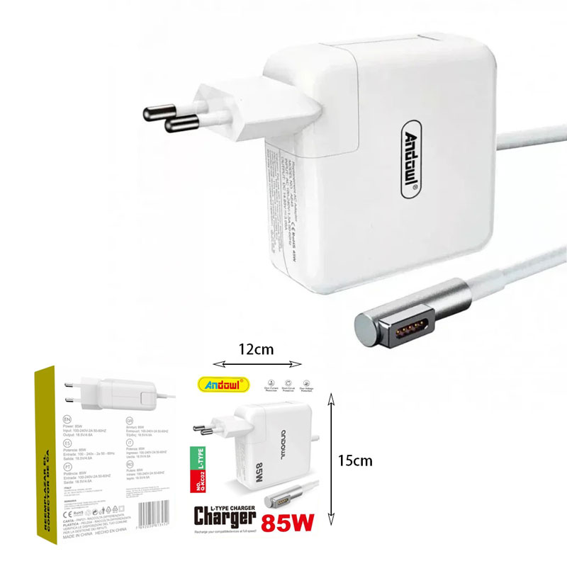 Andowl Φορτιστής Laptop 85W για Apple με Αντάπτορα Τροφοδοσίας Q-KC02 - L-Type laptop adapter charger - Image 4