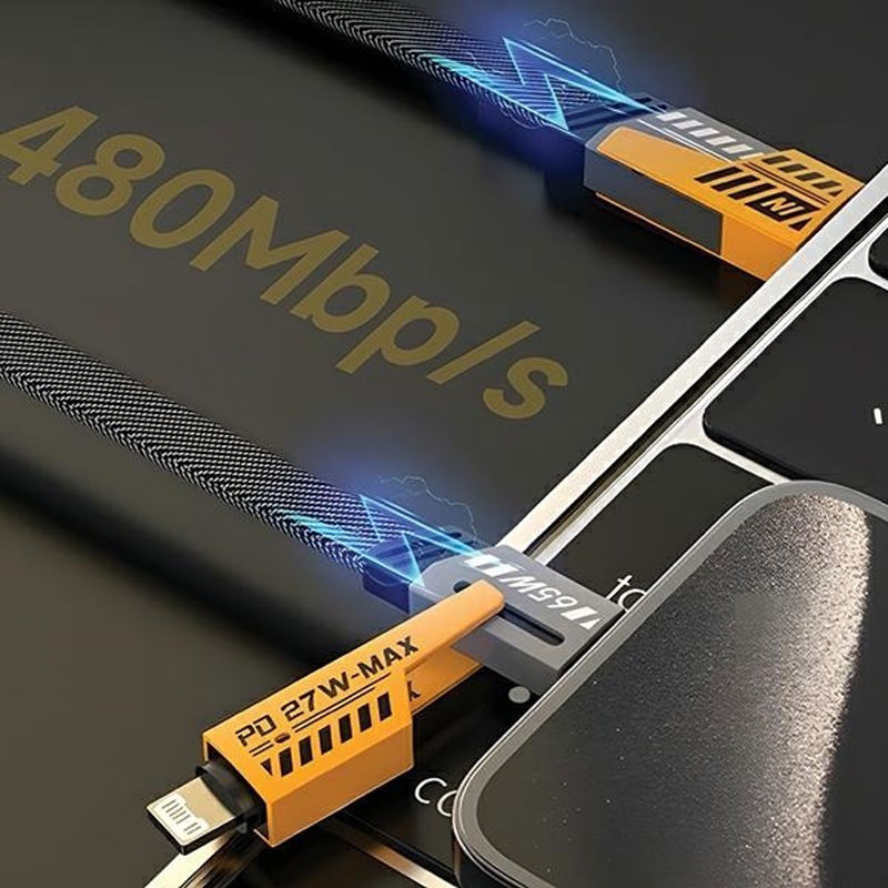 Andowl Καλώδιο Δεδομένων 4σε1 65W 120cm Q-SJ60 - 4in1 Data Cable - Image 2