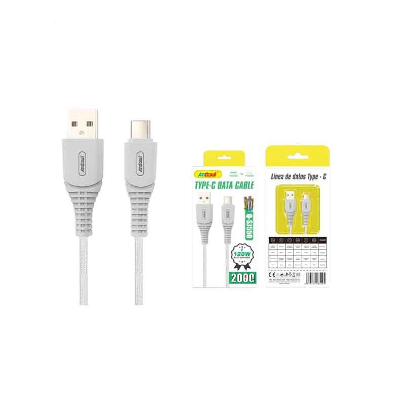 Andowl Καλώδιο δεδομένων USB σε Type-c 120W 2M Q-SJ550 - Data Fast Cable - Image 1