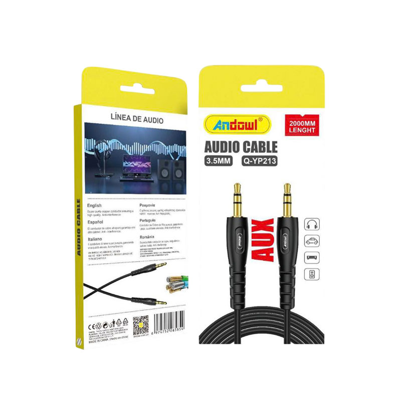 Andowl Καλώδιο Ήχου 3.5mm σε 3.5mm - 2m Q-YP213 - Audio Cable - Image 1