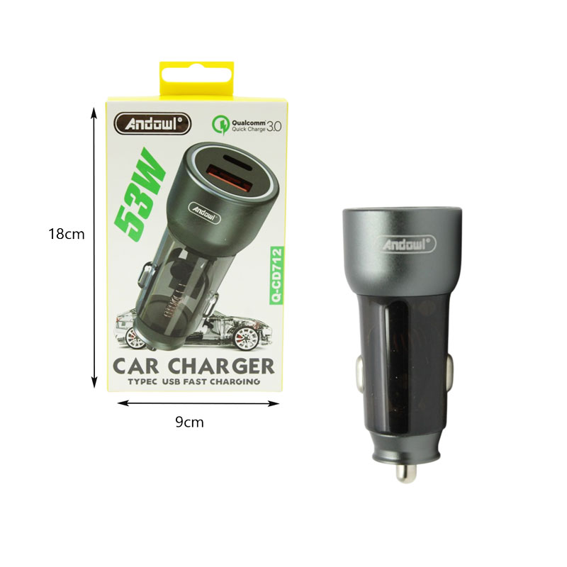 Andowl Φορτιστής Αυτοκινήτου 53W Q-CD712 - Car Charger - Image 3