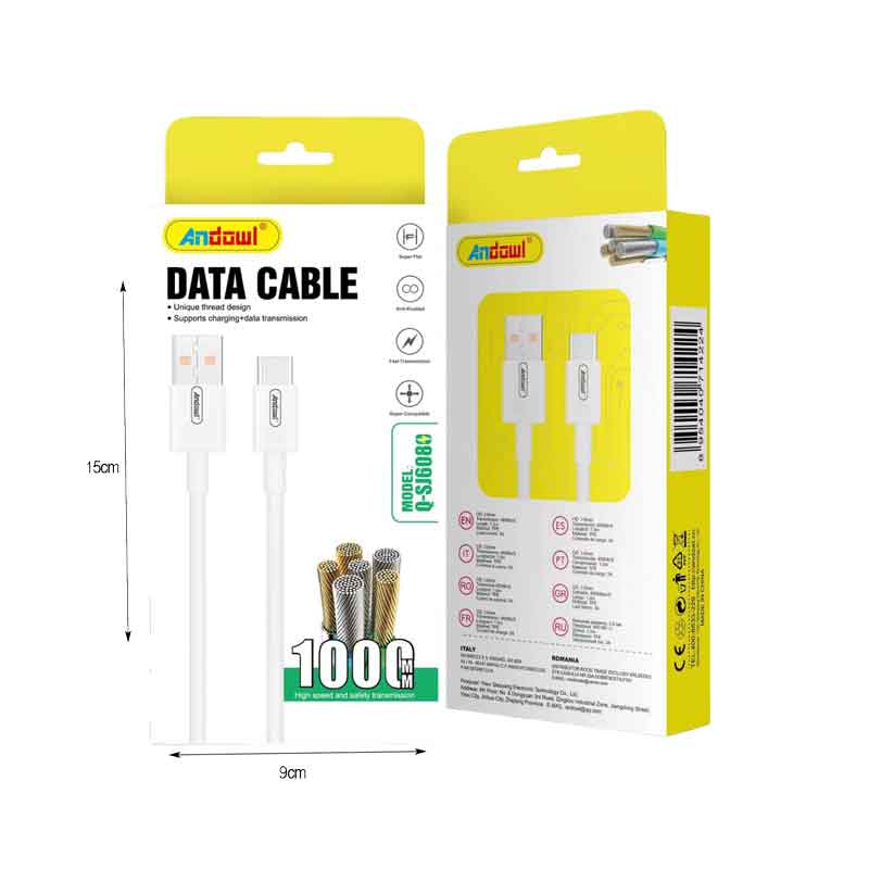 Andowl Καλώδιο δεδομένων USB σε Type-c 3A 1M Q-SJ608 - Data Cable - Image 2
