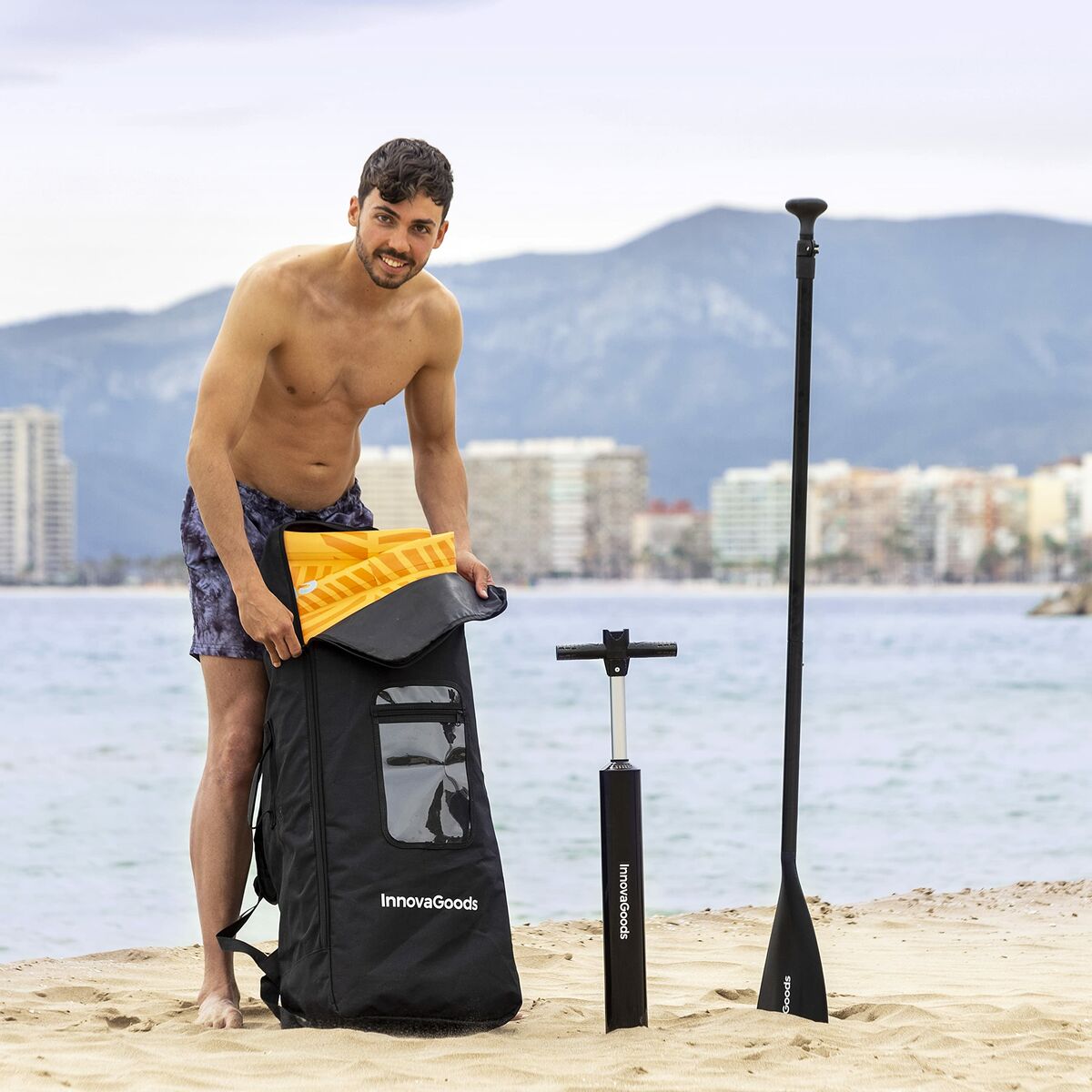 Φουσκωτή Κυματοσανίδα Paddle Surf 2 σε 1 με Κάθισμα και Αξεσουάρ InnovaGoods Πορτοκαλί 10'5" 320 cm (Ανακαινισμenα D) - Image 9