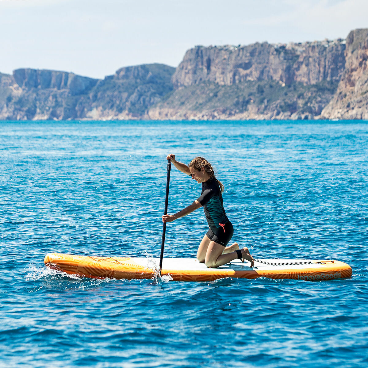 Φουσκωτή Κυματοσανίδα Paddle Surf 2 σε 1 με Κάθισμα και Αξεσουάρ InnovaGoods Πορτοκαλί 10'5" 320 cm (Ανακαινισμenα D) - Image 58