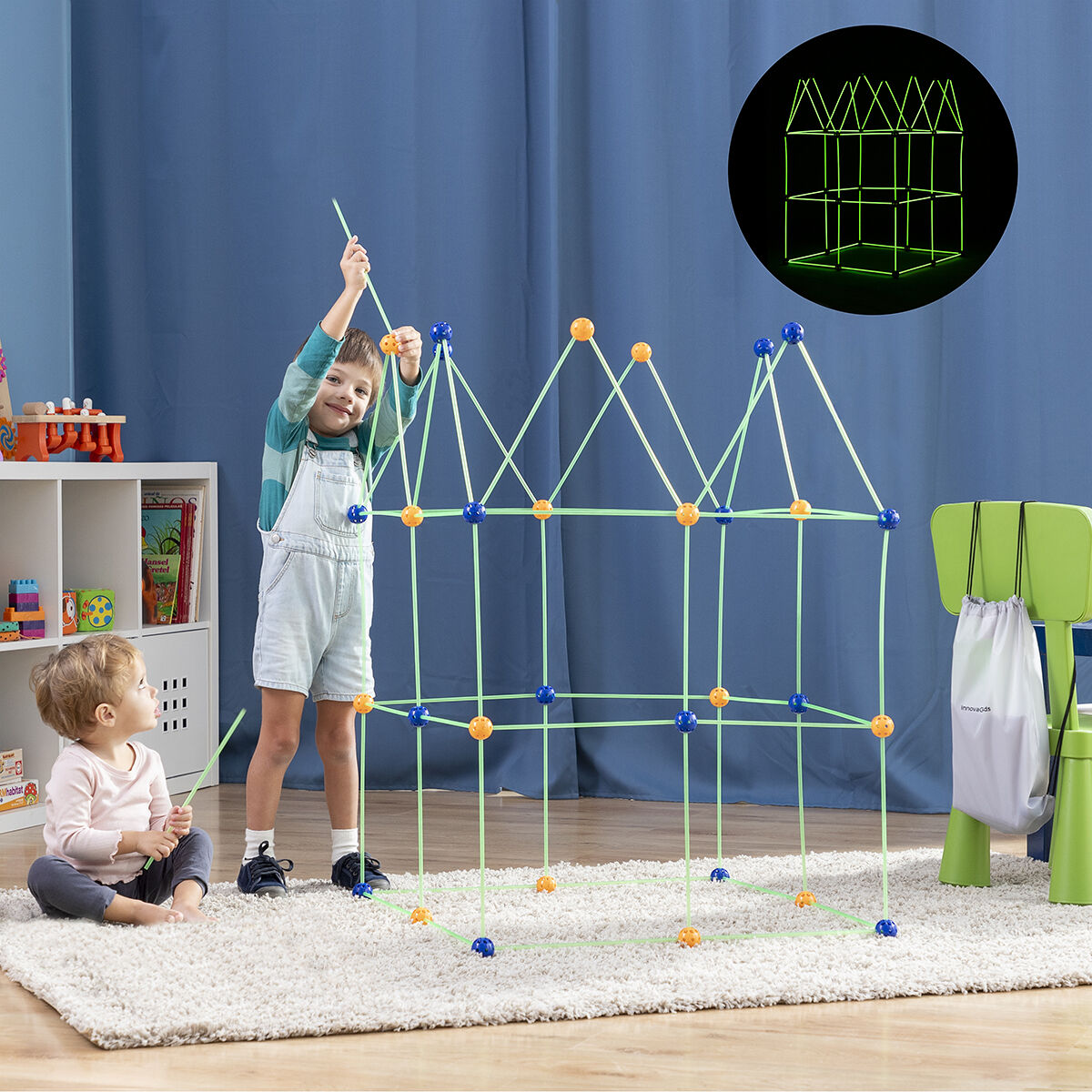 Σετ Κατασκευής Φρούριων για Παιδιά Archikitt InnovaGoods 85 Τεμάχια - Image 1
