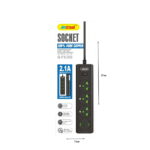 Andowl Πολύπριζο με Αγγλική Πρίζα 3 Θέσεων + 2 USB Θύρες με Διακόπτη Q-PX300 - Socket - Image 2